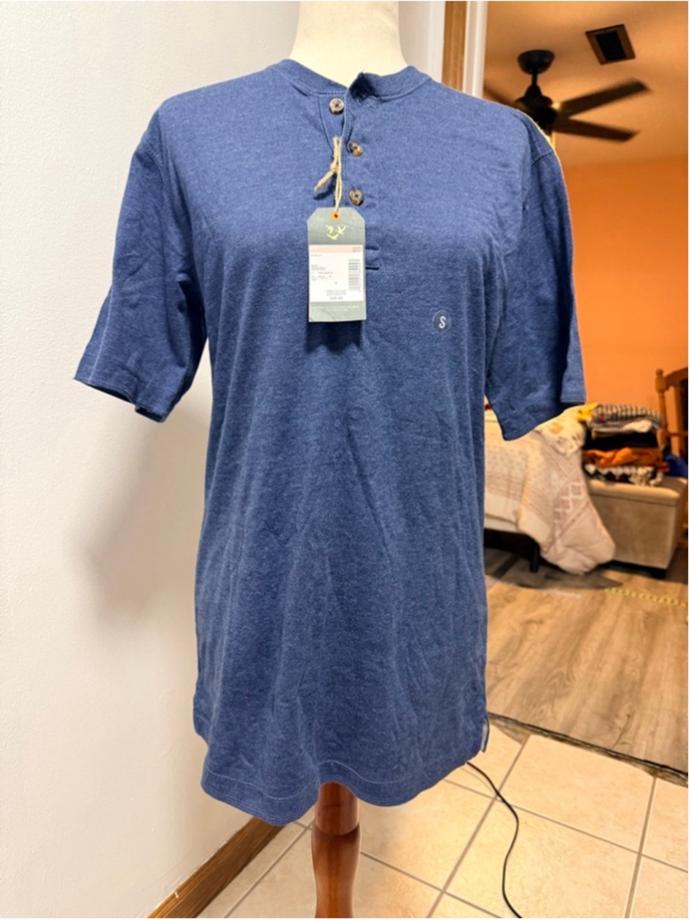 Outdoor Life men’s size small wilderness sueded Henley ￼blue BNWT